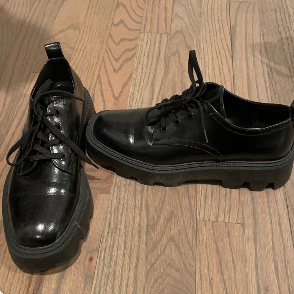 Zara black platform shoe